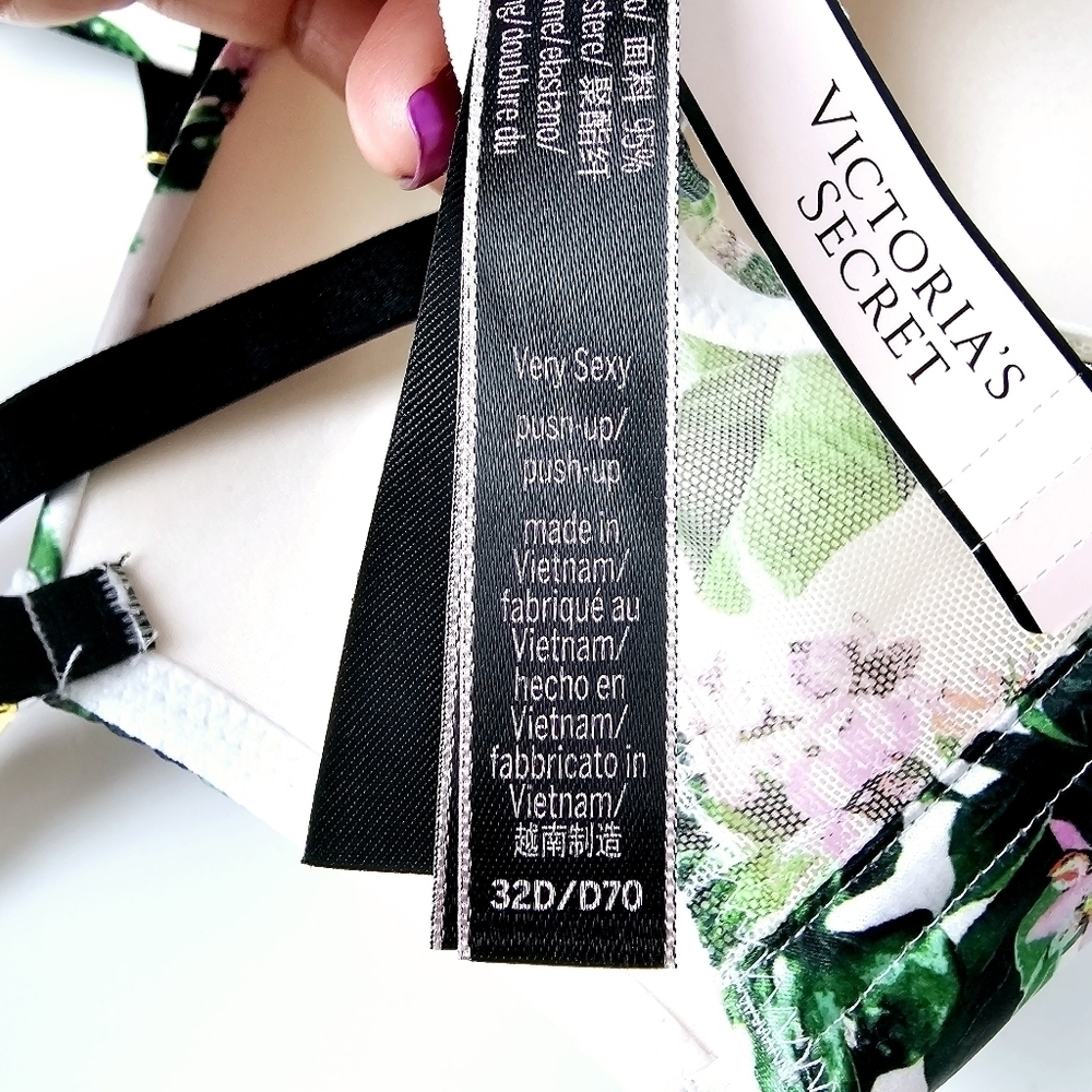 Victoria's Secret Orchid Paradise Floral Push-Up Bra NWT  32D - Picture 4 of 8